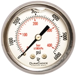 DuraChoice PB204B-K06 Oil Filled Pressure Gauge, 2" Dial