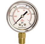 DuraChoice PB204L-015 Oil Filled Pressure Gauge, 2" Dial