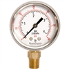 DuraChoice PB204L-060 Oil Filled Pressure Gauge, 2" Dial