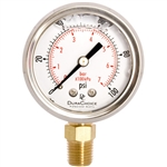 DuraChoice PB204L-100 Oil Filled Pressure Gauge, 2" Dial