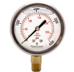 DuraChoice PB204L-K04 Oil Filled Pressure Gauge, 2" Dial