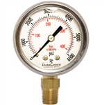 DuraChoice PB204L-K06 Oil Filled Pressure Gauge, 2" Dial