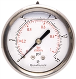 DuraChoice PB254B-015 Oil Filled Pressure Gauge, 2-1/2" Dial