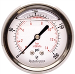 DuraChoice PB254B-200 Oil Filled Pressure Gauge, 2-1/2" Dial