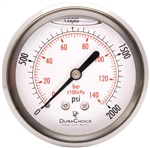 DuraChoice PB254B-K02 Oil Filled Pressure Gauge, 2-1/2" Dial