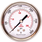 DuraChoice PB254B-K03 Oil Filled Pressure Gauge, 2-1/2" Dial