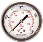 DuraChoice PB254B-K04 Oil Filled Pressure Gauge, 2-1/2" Dial
