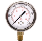 DuraChoice PB254L-K015 Oil Filled Pressure Gauge, 2-1/2" Dial