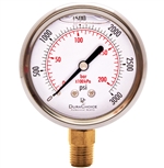 DuraChoice Oil Filled Pressure Gauge, 2-1/2" Dial, 1/4" NPT, 0-3000 PSI
