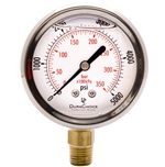 DuraChoice PB254L-K05 Oil Filled Pressure Gauge, 2-1/2" Dial