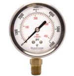 DuraChoice PB254L-K06 Oil Filled Pressure Gauge, 2-1/2" Dial