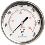 DuraChoice PB403B-K03 Oil Filled Pressure Gauge, 4" Dial