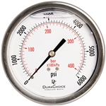 DuraChoice PB404B-K06 Oil Filled Pressure Gauge, 4" Dial