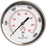 DuraChoice PB404B-K10 Oil Filled Pressure Gauge, 4" Dial