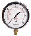 DuraChoice PB404L-030 Oil Filled Pressure Gauge, 4" Dial