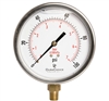 DuraChoice PB404L-100 Oil Filled Pressure Gauge, 4" Dial