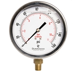 DuraChoice PB404L-160 Oil Filled Pressure Gauge, 4" Dial