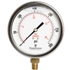 DuraChoice PB404L-300 Oil Filled Pressure Gauge, 4" Dial