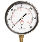 DuraChoice PB404L-300 Oil Filled Pressure Gauge, 4" Dial