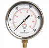 DuraChoice PB404L-500 Oil Filled Pressure Gauge, 4" Dial