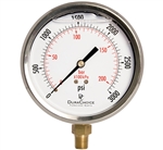 DuraChoice PB404L-K03 Oil Filled Pressure Gauge, 4" Dial