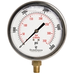 DuraChoice PB404L-K05 Oil Filled Pressure Gauge, 4" Dial