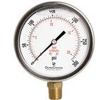 DuraChoice PB405L-300 Oil Filled Pressure Gauge, 4" Dial