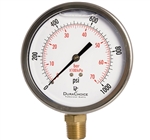 DuraChoice PB405L-K01 Oil Filled Pressure Gauge, 4" Dial