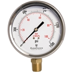DuraChoice PB405L-K015 Oil Filled Pressure Gauge, 4" Dial