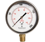 DuraChoice PB405L-K02 Oil Filled Pressure Gauge, 4" Dial