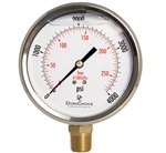 DuraChoice PB405L-K04 Oil Filled Pressure Gauge, 4" Dial