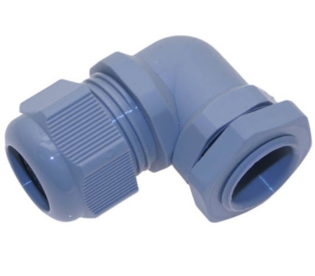 PCGA-13.5R PG 13.5 Gray Right Angle Strain Relief Fitting