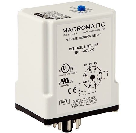 Macromatic PJPU-FA8X 3 Phase Monitor Relay