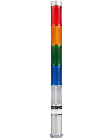 Menics PLDSF-501-RYGBC 5 Tier LED Tower Light, Red Yellow Green Blue Clear