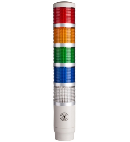 Menics PMEZ-502-RYGBC 5 Tier LED Tower Light, Red Yellow Green Blue Clear