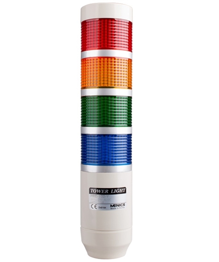 Menics PRE-401-RYGB 4 Stack LED Tower Light, Red Yellow Green Blue