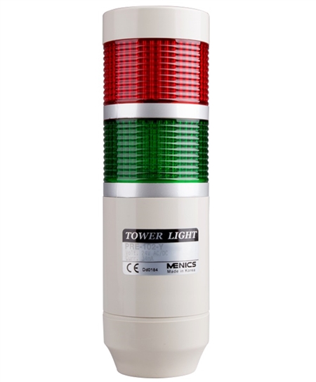 Menics 2 Stack Flashing LED Tower Light, Red Green, 110V