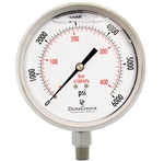 DuraChoice Oil Filled Pressure Gauge, 4" Dial, 1/4" NPT, 0-6000 PSI