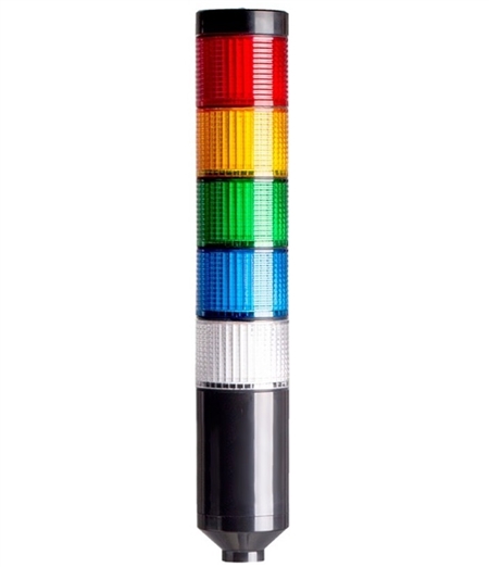 Menics PTE-AF-5FF-RYGBC-B 5 Tier LED Tower Light, Red/Yellow/Green/Blue/Clear