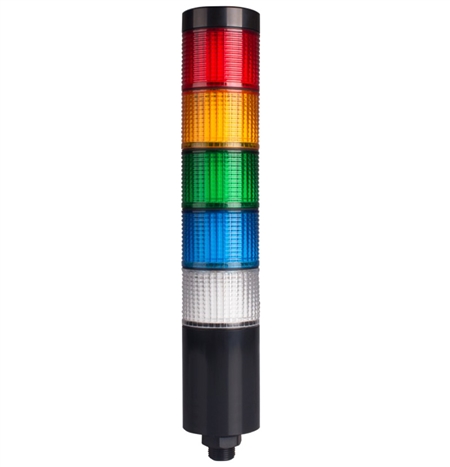 Menics PTE-SC-502-RYGBC-B 5 Tier LED Tower Light, Red Yellow Green Blue Clear