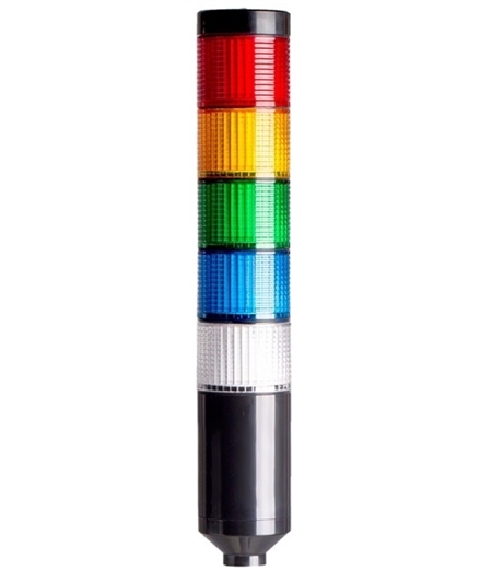 Menics PTE-T-502-RYGBC-B 5 Stack LED Tower Light, Red Green Yellow Blue Clear