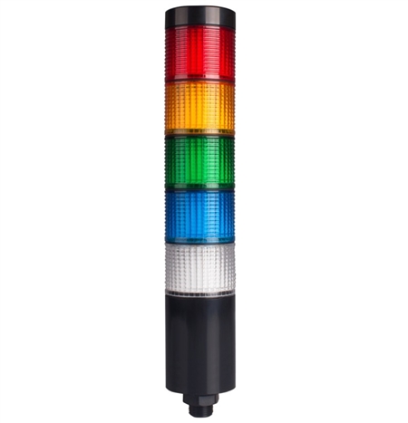 Menics PTE-TC-502-RYGBC-B 5 Tier LED Tower Light, Red Yellow Green Blue Clear
