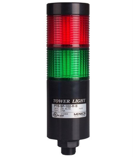 Menics PTE-TCF-2FF-RG-B 2 Tier LED Tower Light, Red Green