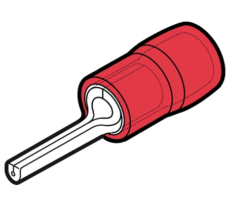 RKY-P12 Polyamide Insulated Pin Terminal, 22-16 AWG