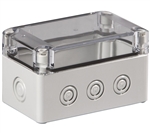 Sealcon S3120066525MTU Screw Cover Enclosure, 4.92" X 2.95" X 2.95", Metric Knockouts, Clear Cover