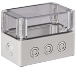Sealcon S3120066532MTU Screw Cover Enclosure, 4.92" X 2.95" X 3.94", Metric Knockouts, Clear Cover