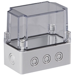 Sealcon S3120066549MTU Screw Cover Enclosure, 4.92" X 2.95" X 4.92", Metric Knockouts, Clear Cover