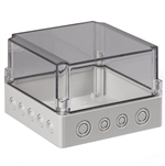 Sealcon S3120066648MTU Screw Cover Enclosure, 6.89" X 6.89" X 4.92", Metric Knockouts, Clear Cover