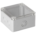 Sealcon S3120101006MTU Screw Cover Enclosure, 3.94" X 3.94" X 2.36", Metric Knockouts, Clear Cover