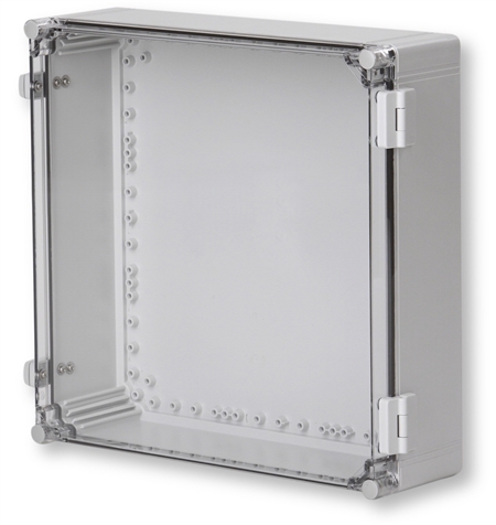 Sealcon Hinged Lid Enclosure, 15.75" X 15.75" X 5.18", Clear Cover